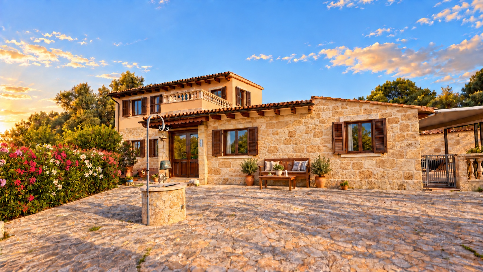Zukunftsvision der Finca Bijou mit geplanter mallorquinischer Natursteinfassade